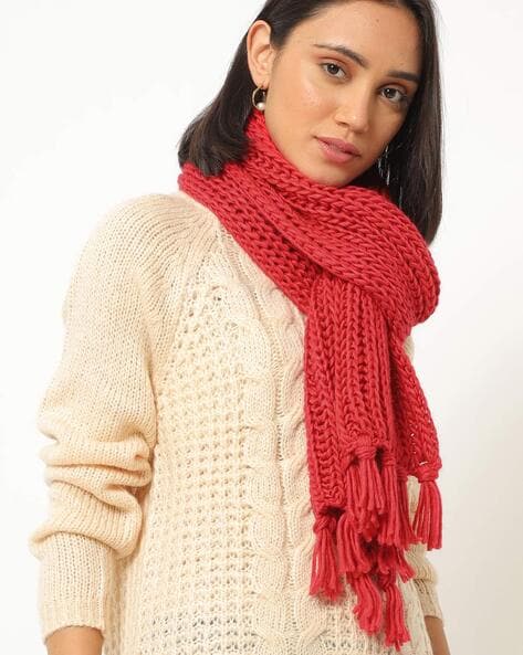 Knitted Stole with Tassels Price in India