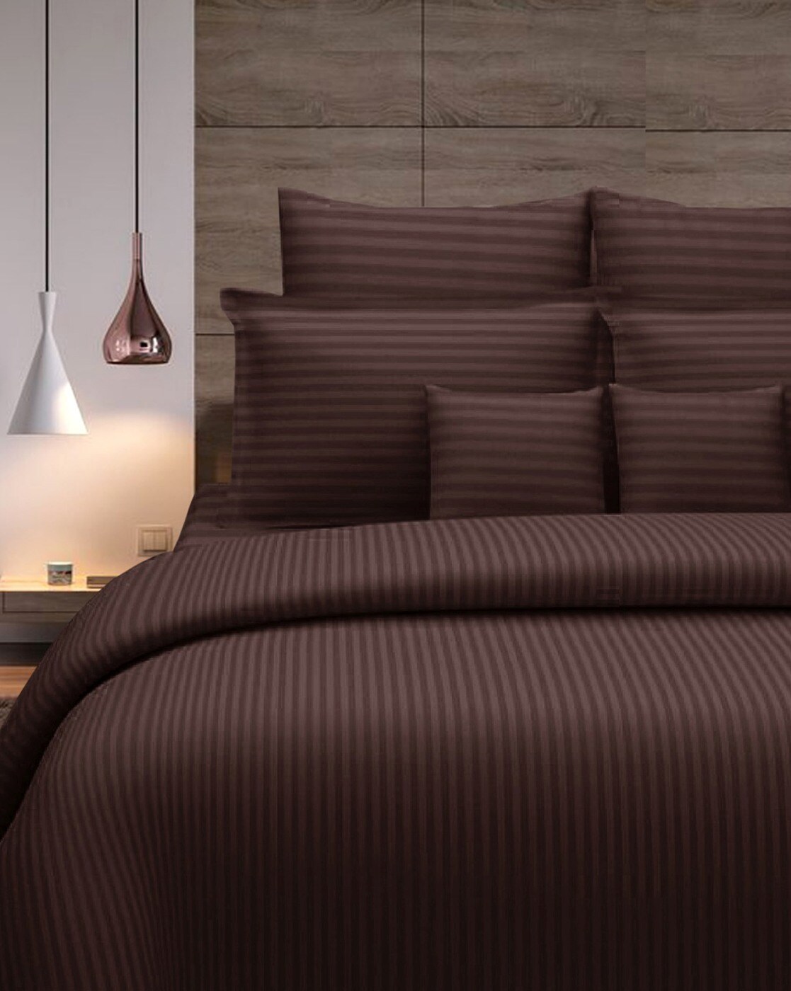Trance Home Linen, Chocolate Brown King Duvet Cover