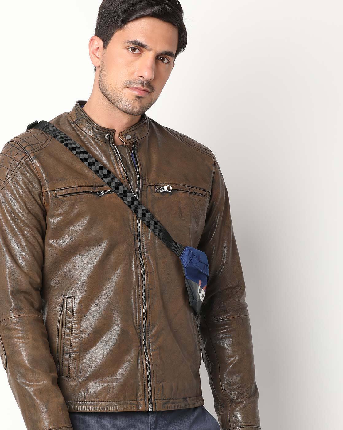 justanned leather jacket
