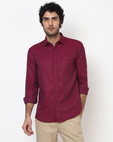 Maroon Shirts for Men by JOHN PLAYERS 