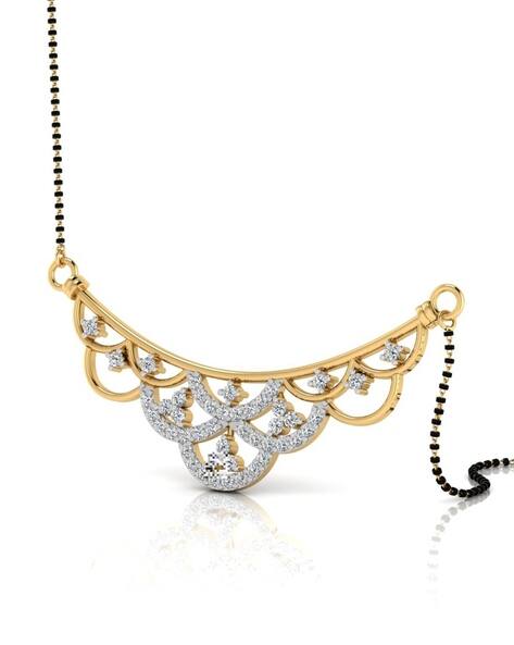 Iski Uski 18 KT (750) Yellow Gold Diamond-Studded Mangalsutra
