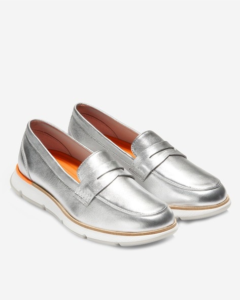 silver loafers