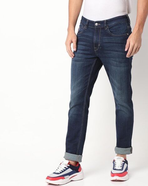 mid rise slim fit jeans