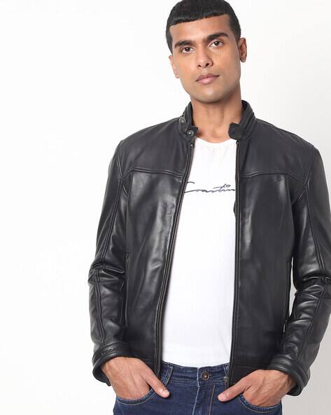 leather jacket ajio