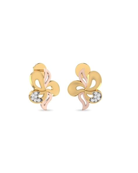 14k Yellow Gold Pave Heart CZ Children Screwback Baby Girls Earrings – Children  Earrings by Lovearing