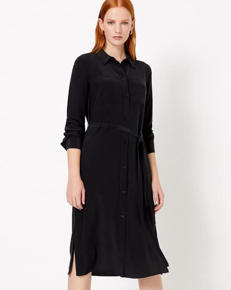 h and m black midi dress