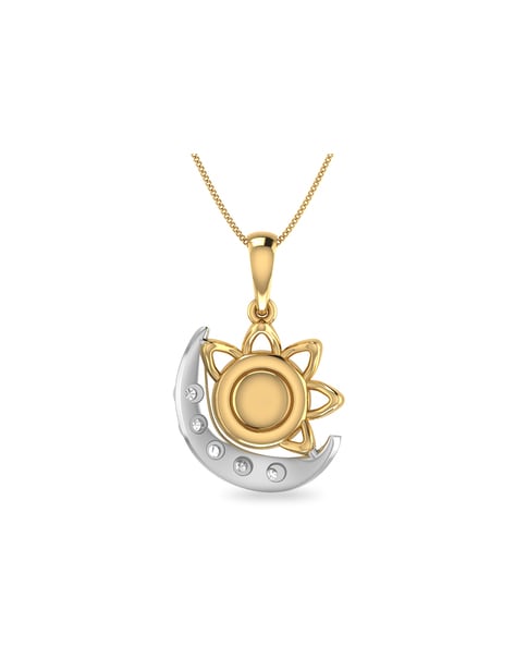 14k Real Solid Gold Sun and Moon Pendant for Necklace, Celestial Jewelry,  Astrology Gifts for Her - Walmart.com