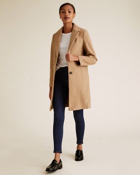 May Long coat Brown S discount 83% WOMEN FASHION Coats Combined 