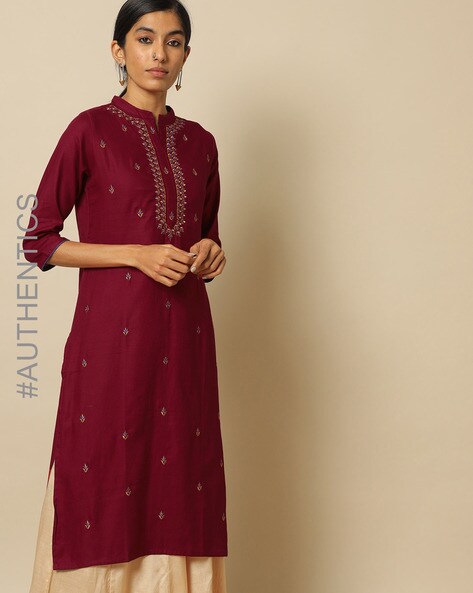 Buy Maroon Kurtas for Women by Indie Picks Online