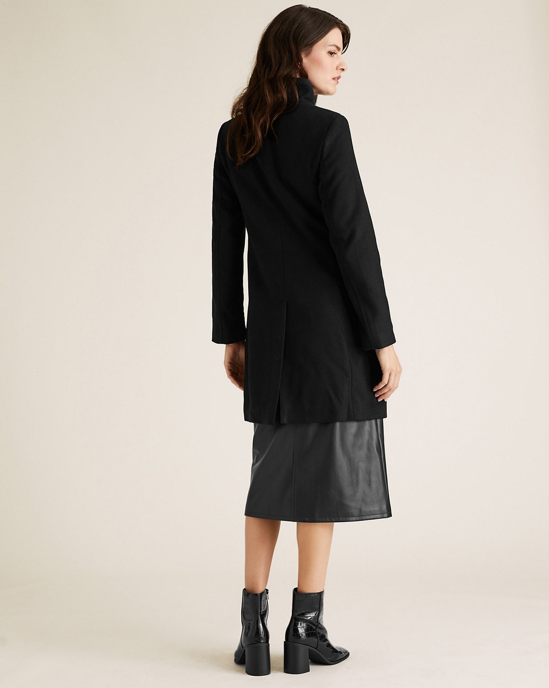 long hooded black coat