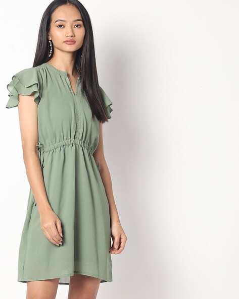 A-line Dress with Drawstring Waist