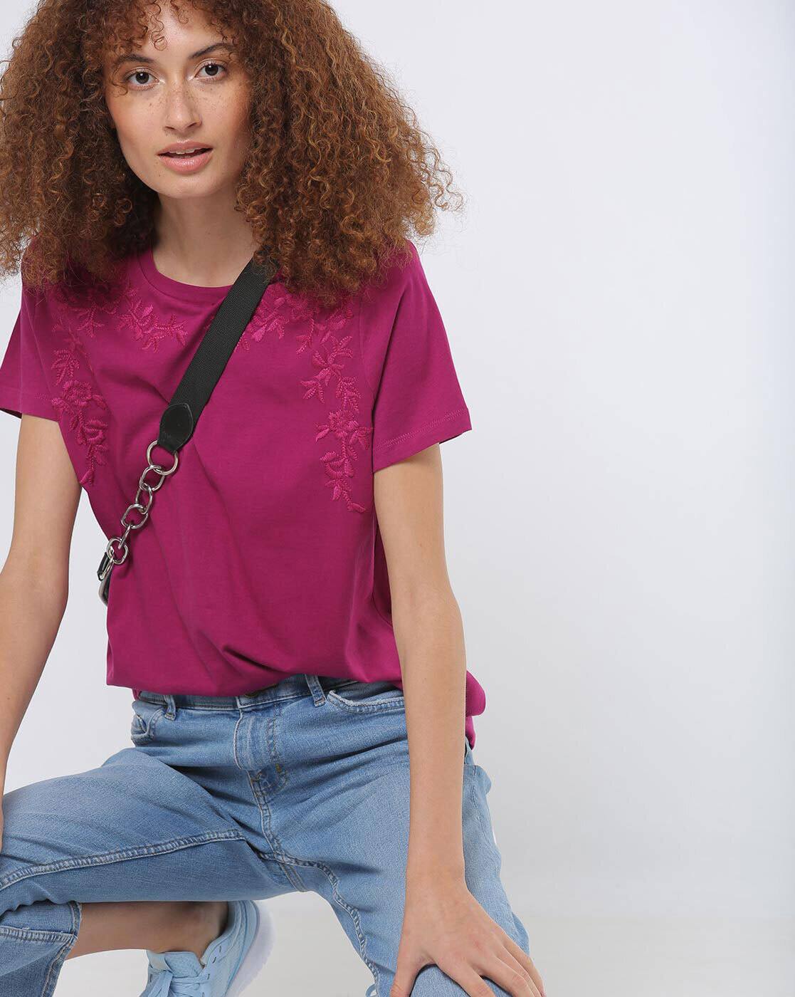 Buy Magenta Tshirts for Women by Marks 
