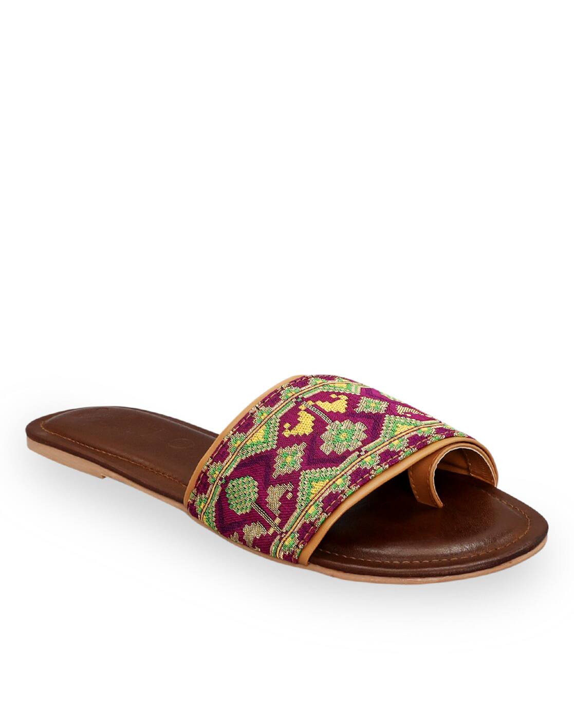 purple flat sandals