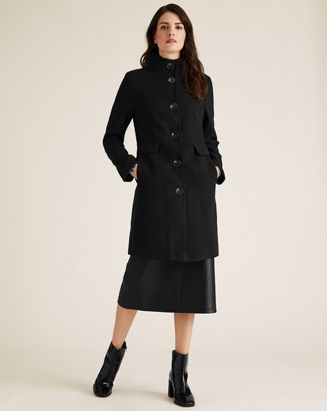 long hooded black coat