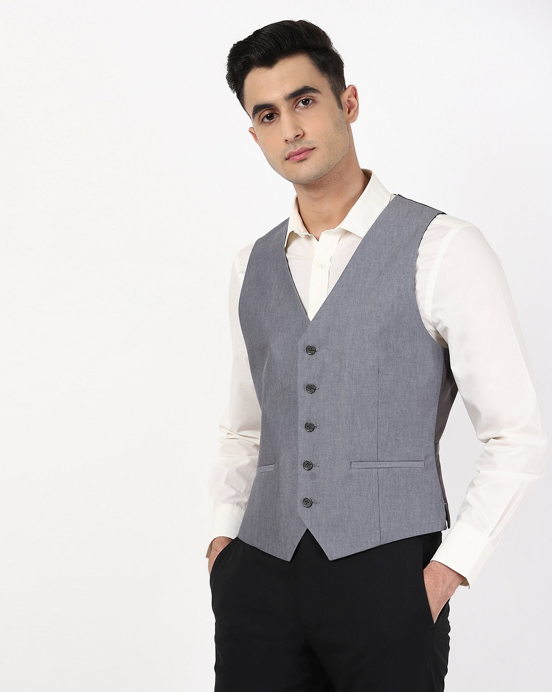 marks and spencer black waistcoat