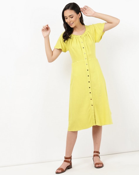 marks and spencer yellow dress