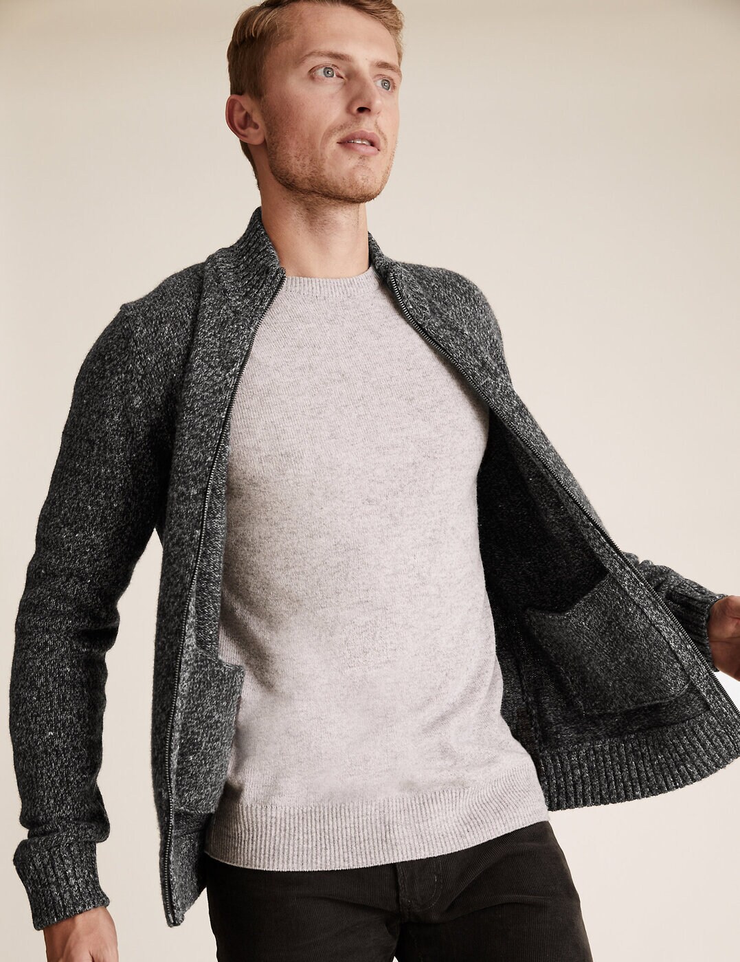 marks and spencer mens zip cardigans