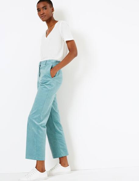 Buy Blue Trousers \u0026 Pants for Women by 