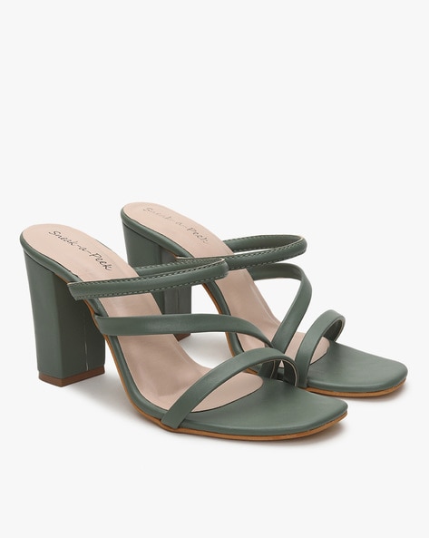 Buy Green Heeled Sandals for Women by Miss Karter Online | Ajio.com