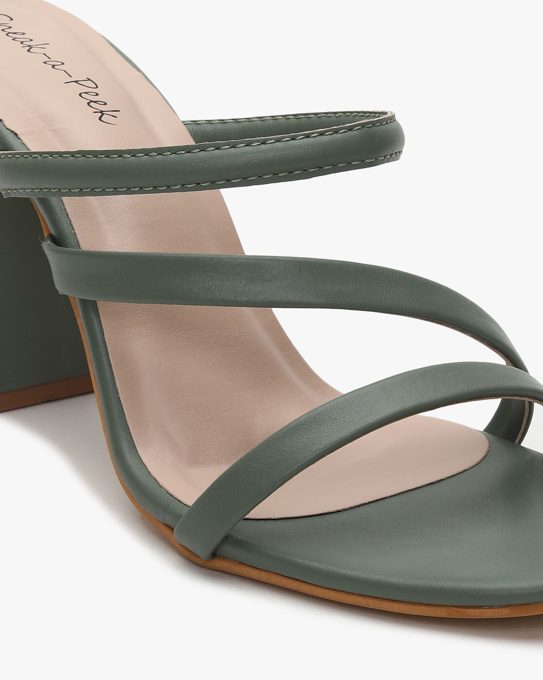 Buy Olive Green Heeled Sandals for Women by Sneak a Peek Online