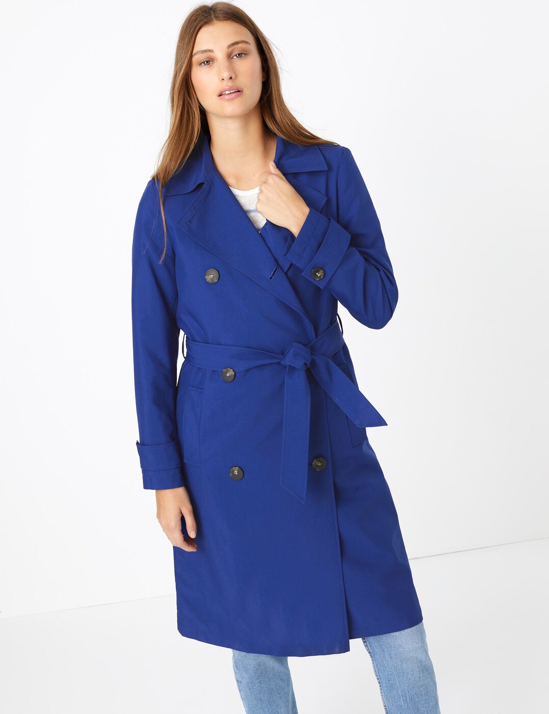 Women's coat Marks & spencer manteau thermowarmth Stormwear Taille 8 Bleu Marine