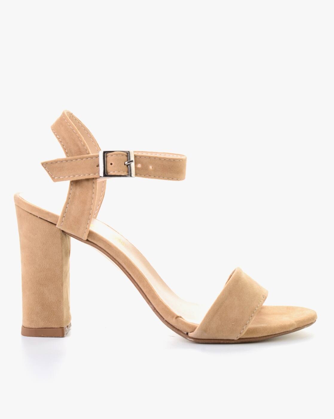 chunky beige heels