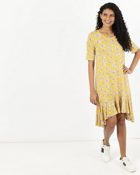 marks and spencer yellow dress