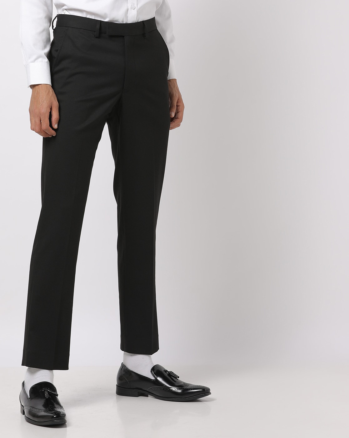 black relaxed trousers