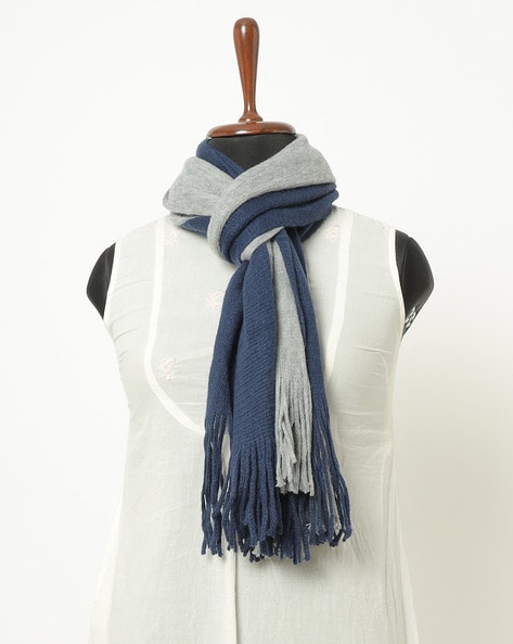 Colourblock Stole with Tassels Price in India