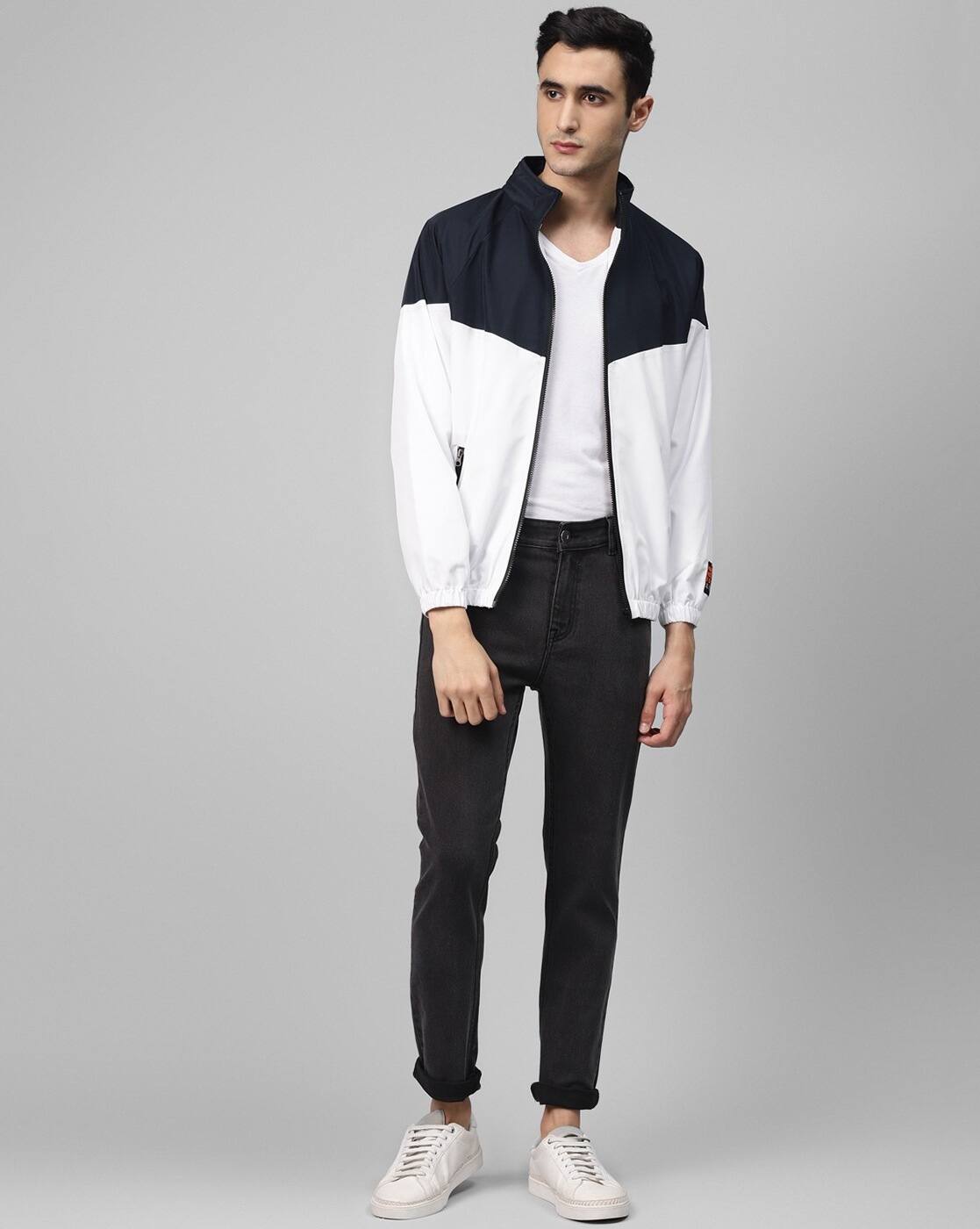 white windcheater jacket