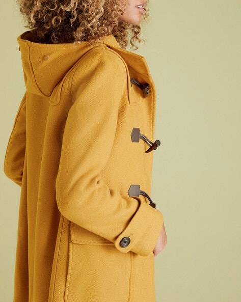 yellow duffle coat