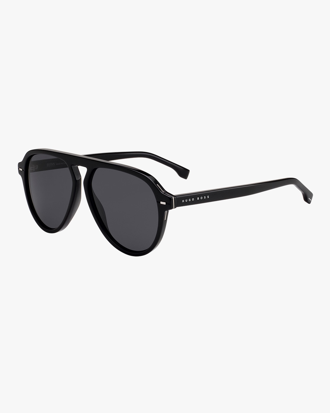 BOSS - Havana-acetate sunglasses with engraved rivets