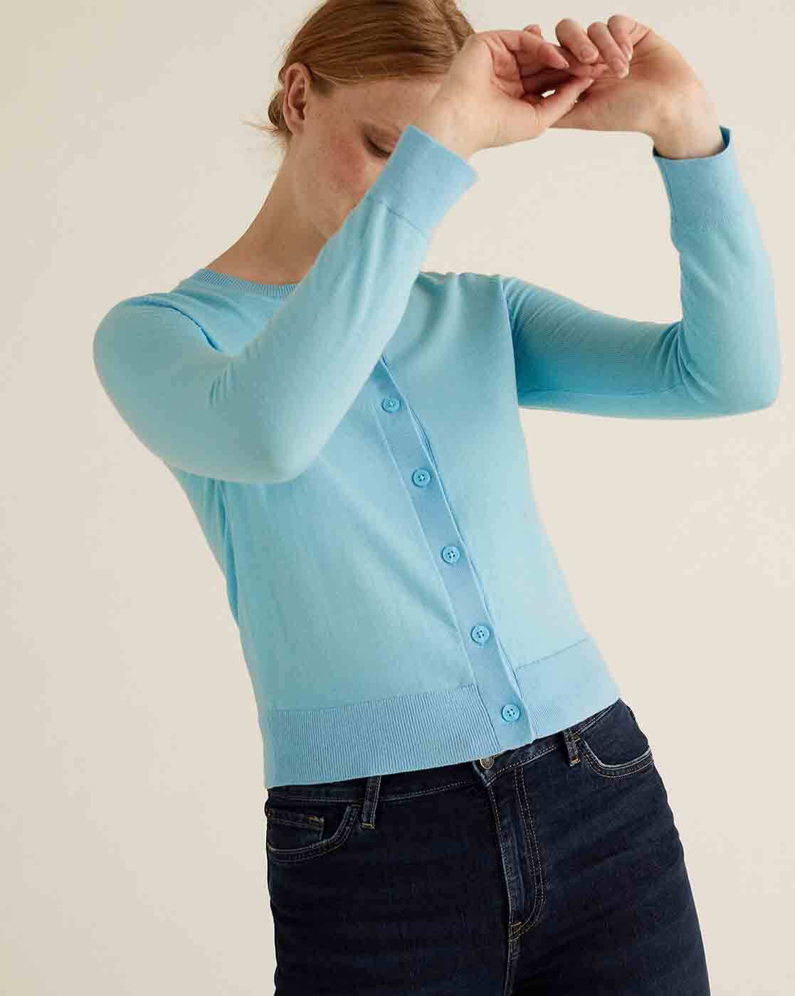 marks and spencer blue cardigan