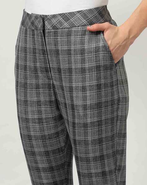 Women Checked Trousers  Buy Women Checked Trousers online in India