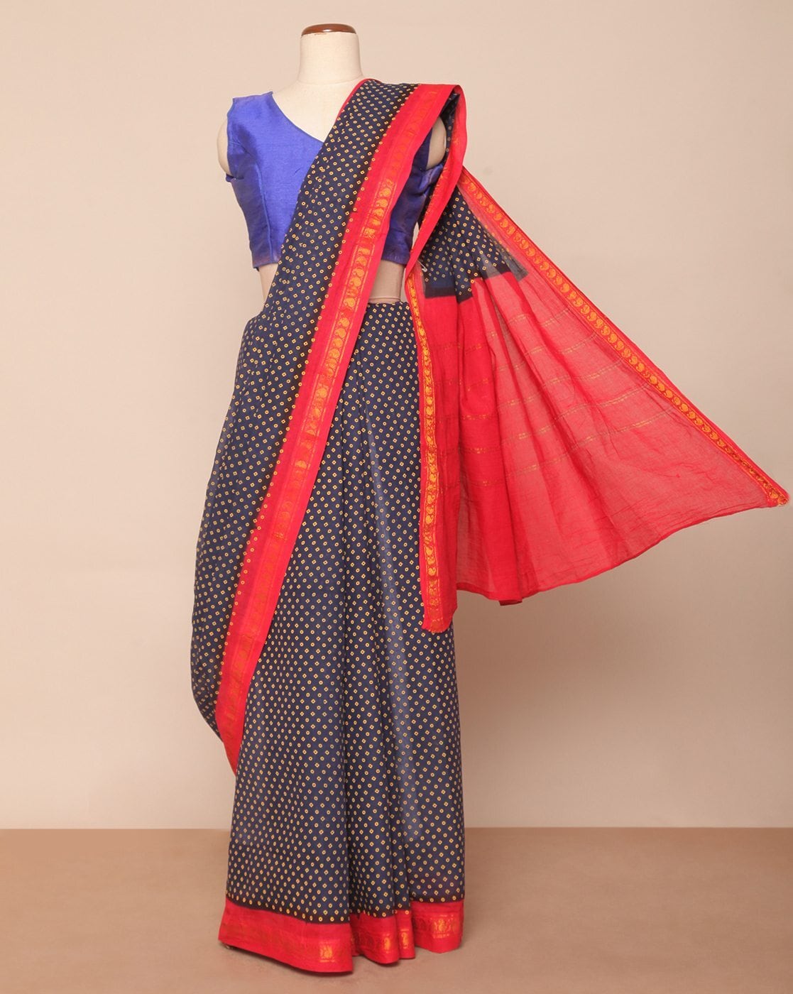 Buy Chinnalapatti Wax Printed Zari Checked Cotton Saree Online at Best  Prices in India - JioMart.