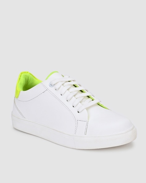 Lime green and store white shoes