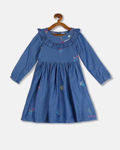 princess polly baby blue dress Blue Chambray A-Line Dress main image 1