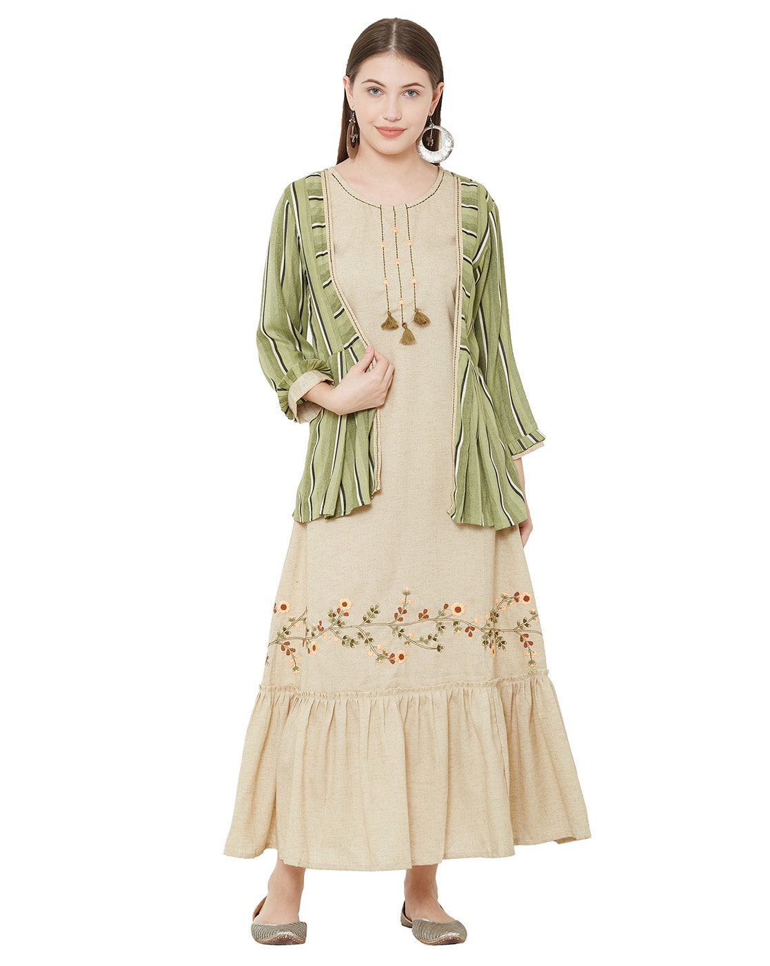 Buy Beige Dresses & Gowns for Women by OS Online | Ajio.com