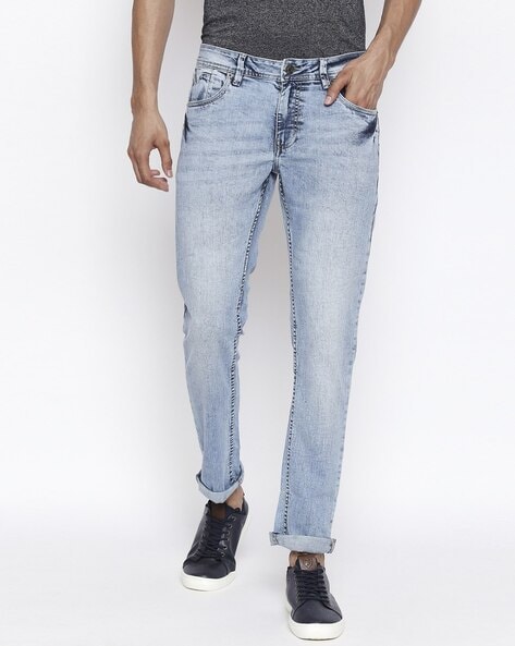 Buy YU by Pantaloons Jade Black Cotton Slim Fit Jeans for Mens Online @  Tata CLiQ