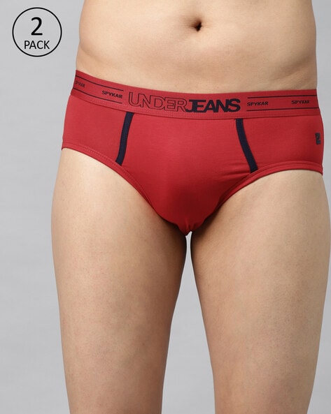 Buy Red Briefs for Men by Underjeans by Spykar Online