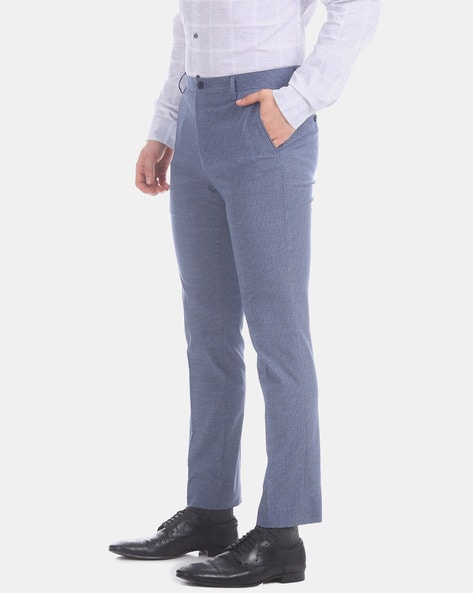 Buy STOP Khaki Printed Cotton Stretch Slim Fit Men's Trousers | Shoppers  Stop