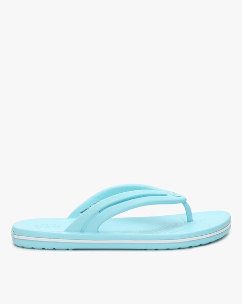 crocs thong strap flip flops blue