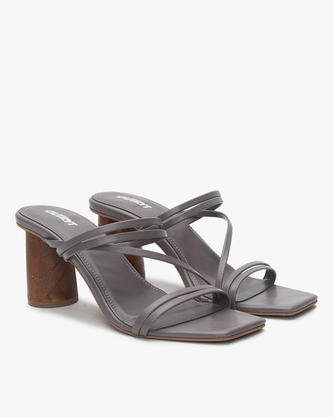 Buy Grey Heeled Sandals for Women by Everqupid Online | Ajio.com