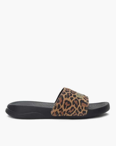 Leopard print puma online slides