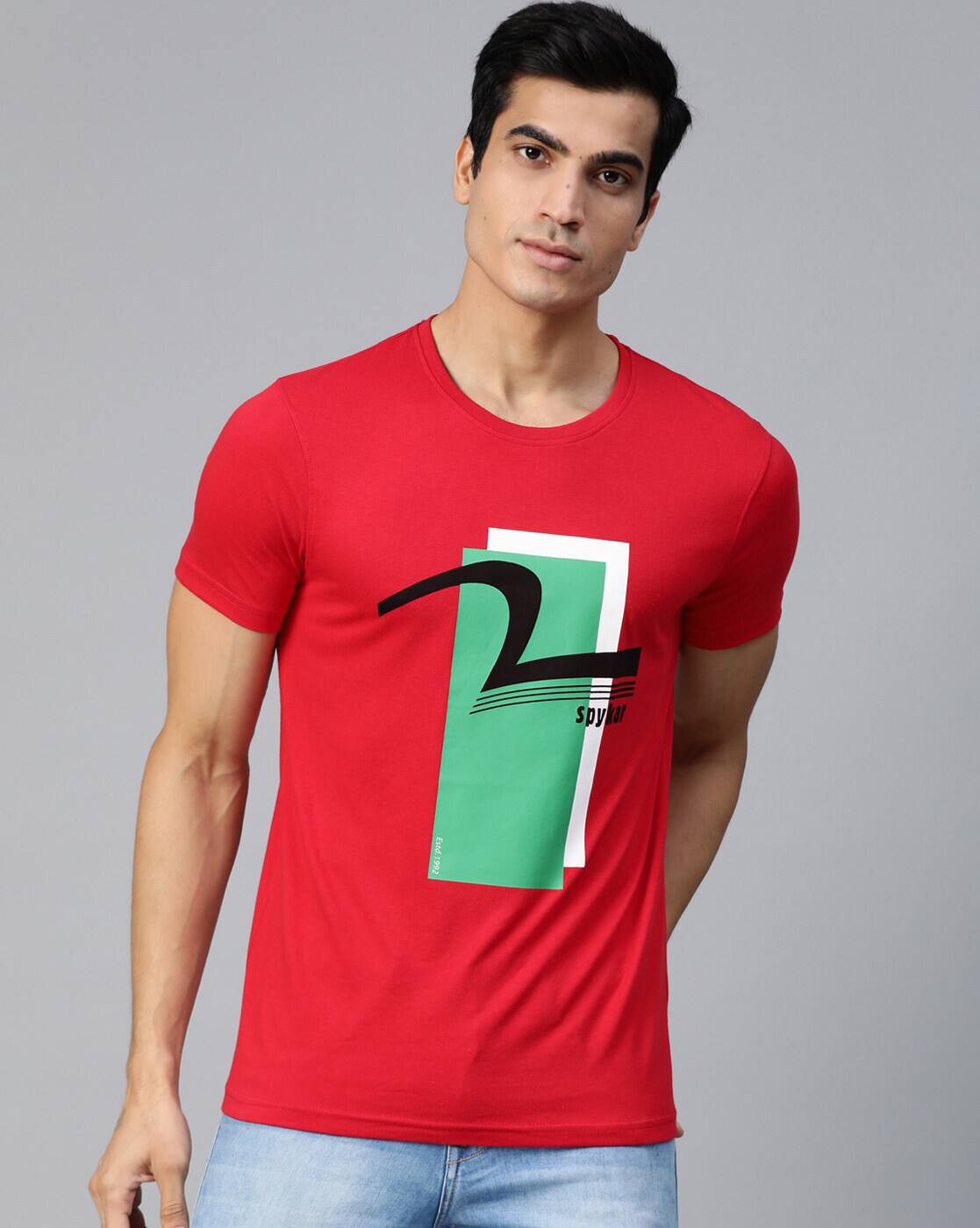 Buy Red Tshirts for Men by Underjeans by Spykar Online