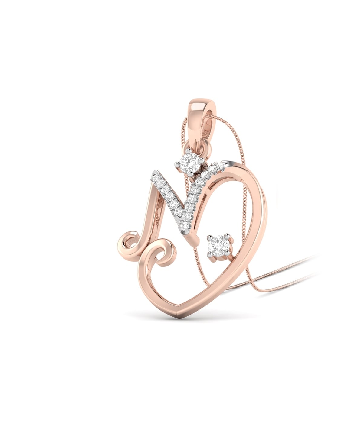 EF Collection Diamond Initial Lapel Pin 18K Rose Gold