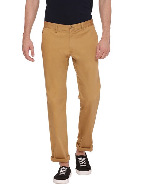Brown Solid Ankle-Length Casual Men Tapered Fit Trousers - Selling Fast at  Pantaloons.com