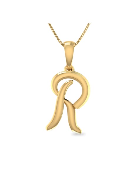 Charlie & Co. Jewelry | Gold Calligraphy Letter R Pendant | A-Z Pendants