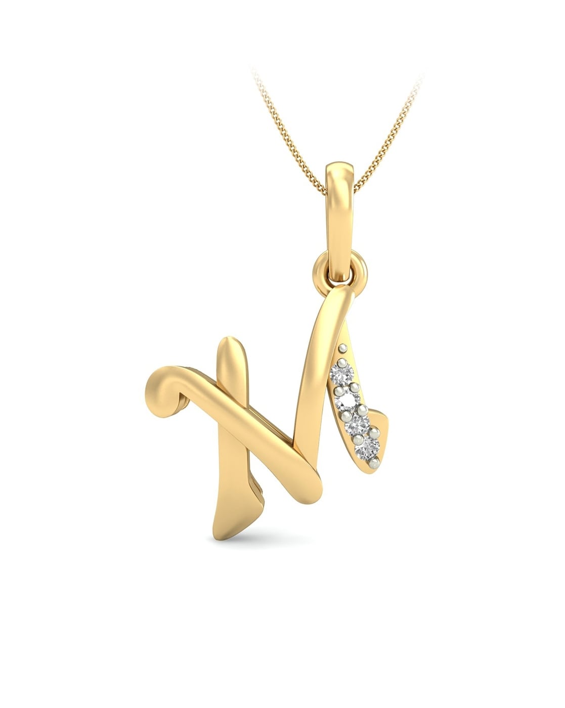 M alphabet store gold pendant