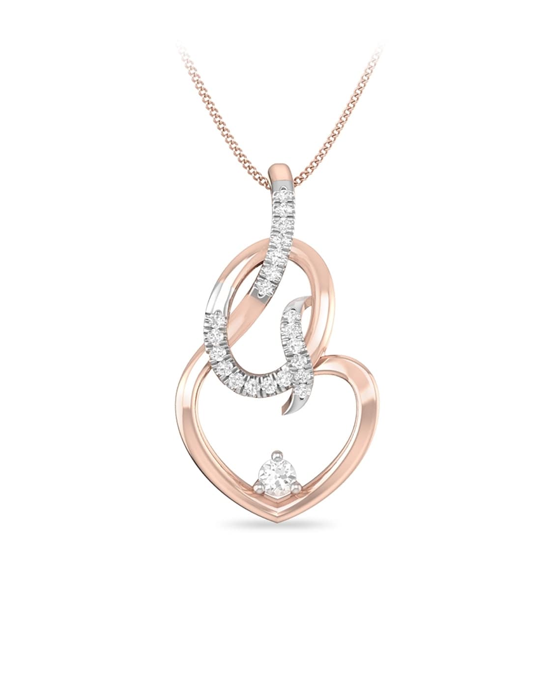 Estate 14K White Gold Heart-Shaped Diamond Necklace – Springer's